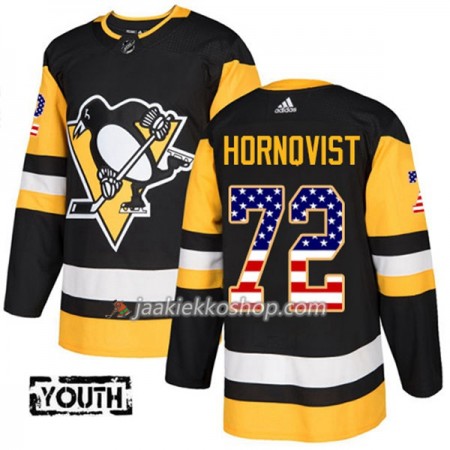 Lapsille NHL Pittsburgh Penguins Pelipaita Patric Hornqvist 72 Adidas 2017-2018 Musta USA Flag Fashion Authentic